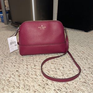 New!💜 Kate Spade Hanna Pebbled Leather Blackberry Crossbody Bag